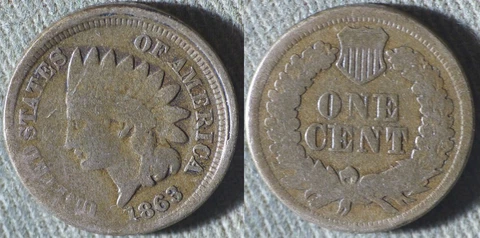 Errors : 1863 CN Indian Cent W/Missaligned Obv. IREC869 Cover