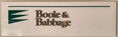Vintage software sign Boole & Babbage  without George & Charlie Logo Cameo - Image 1 of 4