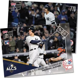 2017 TOPPS NOW #770 AARON JUDGE 3-RUN HR METTE VIA IL GIOCO PER VINCERE DOMINANTE - Foto 1 di 3