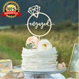 8 Colors Engaged Cake Topper Diamond Ring Engagement Party Wedding Decoration - Picture 1 of 6