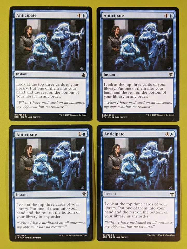 Anticipate x4 Dragons of Tarkir 4x Playset Magic the Gathering MTG  - Image 1 of 1