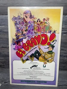 EL BRAVO, MERRY MUSICAL MYTH, ENTERMEDIA THEATRE, BROADWAY WINDOW CARD/POSTER - Picture 1 of 9