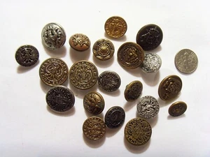 20 Antique vintage Heraldic coat of arms twin head eagle metal buttons lot 52366 - Picture 1 of 10