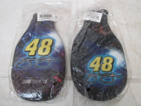 NEW 2 Jimmie Johnson #48 NASCAR Black and Blue Beer Bottle Coozie Koozie Cover