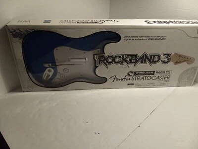 Harmonix Rock Band 3 Guitar Wii Fender Stratocaster Rare Blue Tested and Works - Image 1 of 4
