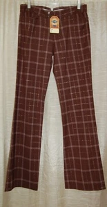 Earl Jean NUEVO Pantalones Mujer Talla 29 Mezcla Lana Marrón Cuadros Damas Informales - Imagen 1 de 12
