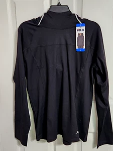 FILA Ladies' Funnel Neck Moisture Wicking Active Training Hoodie Black L NWTS - Picture 1 of 8