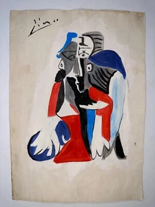 Pablo Picasso COA art painting original drawing vintage paper signed stamped - Picture 1 of 3