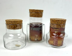 1970's Vintage Libbey In-Keepers Glass Canisters Set Of 3 W/Cork Stoppers - Picture 1 of 4
