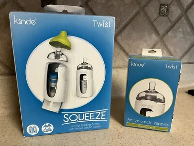 Kiinde Twist Squeeze Breast Milk Feeding Bottle with Extra Nipples & 40 Pouches - Image 1 of 4