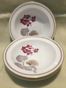 Vintage Noritake Geranium 4974 Rimmed Fruit Dessert Bowl 5 3/4" Set of Three - Picture 1 of 3