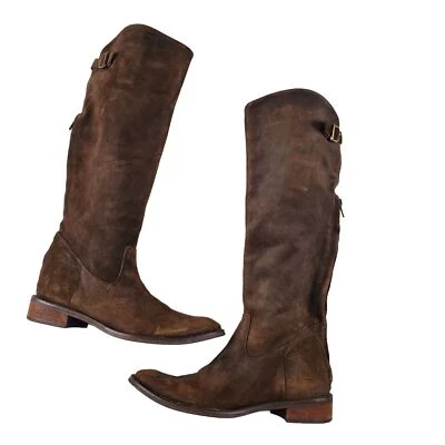 Botas de Montar Charles David Para Mujer Marrón Gamuza Hasta la Rodilla Hechas en España Talla 6.5 Foto 1 de 4