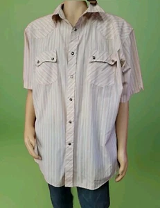 MAXINI Premium Western Men's Cowboy SS Shirt 2XL Striped RARE Snap Button #WM1 - Picture 1 of 12