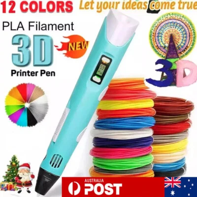 3D Printing Pen Set Doodle Printer Drawing 12 Colours PLA Filament Gift For Kids - image 1 of 4