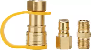 3/8 Inch Natural Gas Quick Connect Fittings, LP Gas Propane Hose Quick Disconnec - Picture 1 of 5