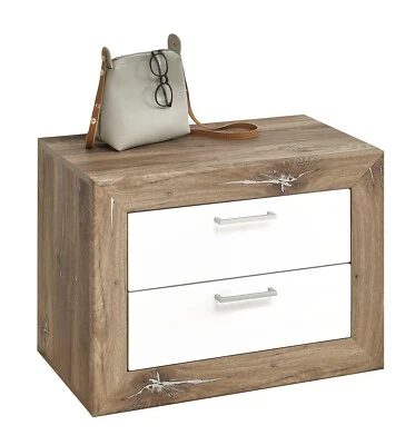 Garderobenbank Schuhbank Sitzbank Bank weiß Hochglanz 2 Schubladen - Bild 1 von 3