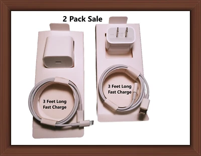 2 Pack  Fast Charger Type C Wall Charger For iPhone 14 13 12 11 Pro Max XS XR - Image 1 of 4