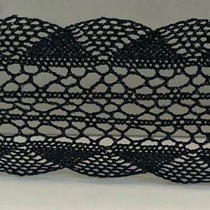 Nastro da cucire in pizzo nero 2" 5yds abbigliamento artigianale - Foto 1 di 12