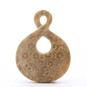 38mm Pendant Necklace Fossilised Coral Natural Handmade Healing Reiki - Picture 1 of 2