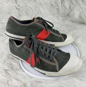 BEN SHERMAN Mens Size 7.5 Gray Red Athletic Sneakers Lace Up - Picture 1 of 6
