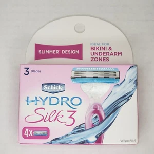 Schick Hydro Silk 3 Blades Womens Blade Refill 4 Count - Picture 1 of 4