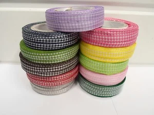 2 metres or full roll 5mm 6mm 10mm 15mm 25mm 40mm Gingham Ribbon Double check UK - Picture 1 of 20