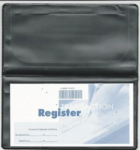 1 NEW VINYL CHECKBOOK COVER WITH DUPLICATE FLAP  AND REGISTER - Picture 1 of 9