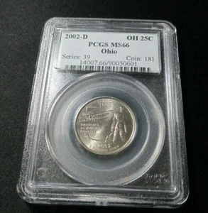 2002-D OH 25C PCGS MS66 OHIO STATE QUARTER PCGS #14007.66/90050601 - Picture 1 of 3