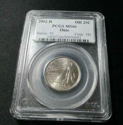 2002-D OH 25C PCGS MS66 OHIO STATE QUARTER PCGS #14007.66/90050601 - Image 1 of 3