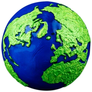 BLUE MARBLE Green Planet Earth Spherical 3 Oz Silver Coin $5 Barbados 2022 - Picture 1 of 4
