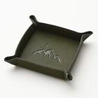 Green Leatherette Catchall w/Moon Over the Mountains Scene Oliver Smith & Co NEW
