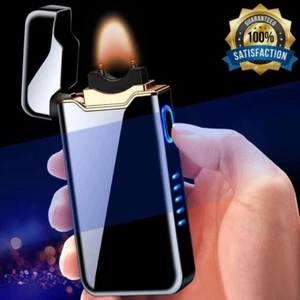 Metal Plasma Lighter Rechargeable USB Electric Windproof Lighter Men's Power Arc - Picture 1 of 16