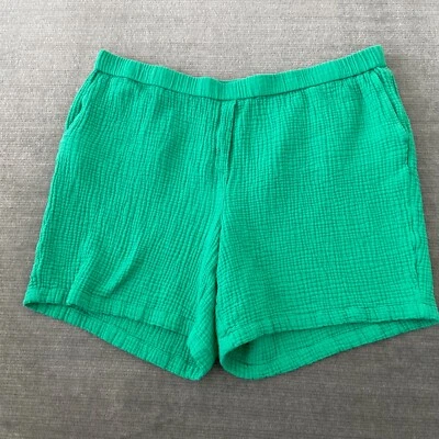 Pantalones Cortos Jill Mujer 3X Kelly Verde Gasa Bolsillos Informales Lagenlook Tejido Foto 1 de 4