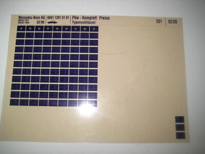 Mercedes 190  W201  - Mikrofiche / Mikrofilm - Komplett Preise - 03/90 -  - Bild 1 von 2