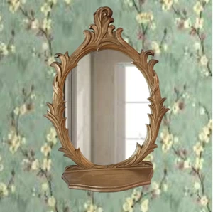 VTG - French Rococo Mirror ~ Plate Display Vanity Mirror - 13"×10" - Light Wear - Picture 1 of 22