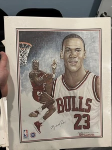 Michael Jordan Lithograph Signed by Artist Bill Clark 16x20" NBA QTY - Picture 1 of 1