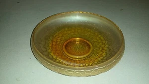 VINTAGE 7,75" RUNDE KARNEVAL GLAS STRAHLEND FLACHE BONBONIERE? - Bild 1 von 4