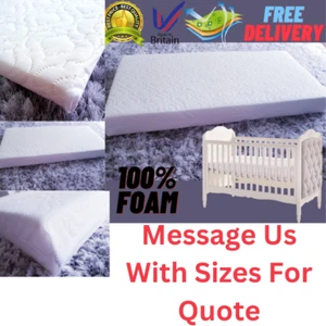 Cut To Any Sizes Baby Toddler Cot Bed Mattress With Waterproof Quilted Cover - Picture 1 of 8