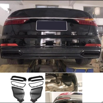 1 juego de tubo de escape negro brillante para Audi A6 2019-2022 Foto 1 de 4