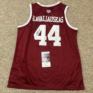TEXAS A&M AGGIES- ANTANAS KAVALIAUSKAS SIGNED AUTOGRAPH JERSEY JSA COA BBALL - Picture 1 of 8