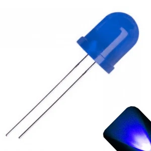 10 x 10mm Round Top Diffused Colored Lens LED Blue Ultra Bright Lights RC Model - Picture 1 of 3