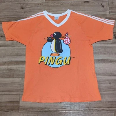 Other Brands T Shirt 90s PINGU Copyright Ringer Tee M Orange Used - Image 1 of 4