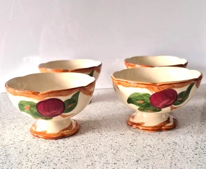 4 Franciscan Ware patrón de manzana 4" patas Sherbert Bowl años 40 sellos de EE. UU. - Imagen 1 de 4