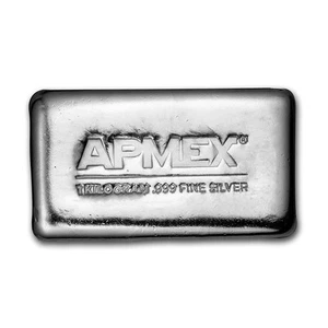 1 kilo Silver Bar - Cast-Poured APMEX .999 Fine Silver Bar - Picture 1 of 2