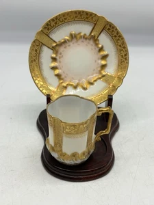 Antique LS&S Limoges France Porcelain Demitasse Cup & Saucer L Straus and Sons - Picture 1 of 13