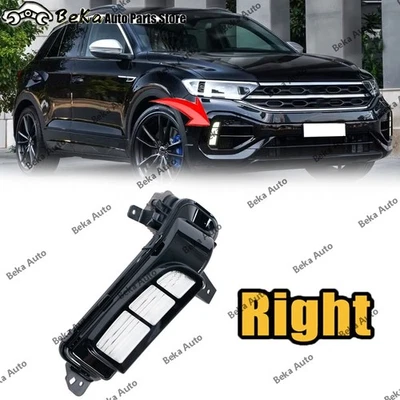 Right LED Daytime Running Light For VW T-ROC Rline R-Line DRL Fog Lamp 8Pin - Image 1 of 4