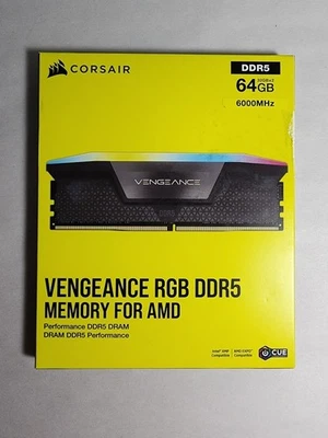 Corsair Vengeance RGB 64GB (2x32GB) DDR5-6000 CL30 CMH64GX5M2M6000Z30 AMD - Image 1 of 4