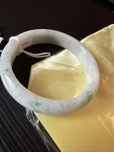 纯天然翡翠A货 57.5 mm Grade A Burmese Myanmar Jadeite  Bangle 紫羅蘭飄翠 57 Mm - Picture 1 of 24