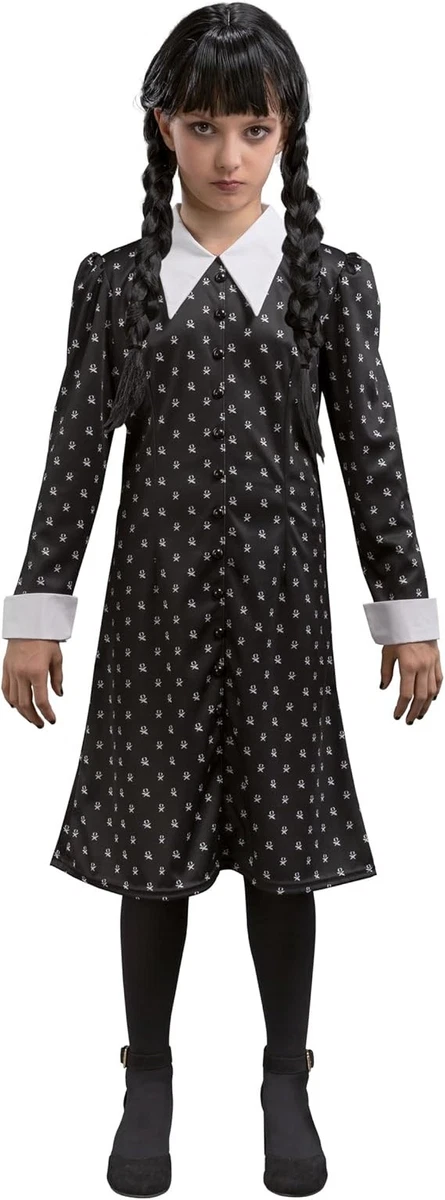 Rubie's Wednesday Addams Kinderkostüm – Offiziell Lizenziert, Mit Kleid & Kragen