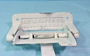 ANTIQUE PRIMITIVE CAST IRON A.P.W. PAPER CO., ALBANY, N.Y. TOILET PAPER HOLDER - Picture 1 of 7